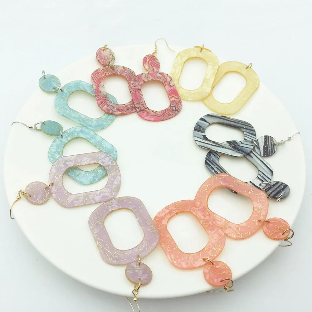 Серьги-кольца женские акриловые в богемном стиле | Украшения и аксессуары