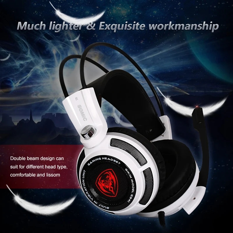 

SOMIC G941 Gaming Headset for PS4, PC and Laptop, 7.1 Virtual Surround Sound USB Lightweight over Ear Headphone with Mic,Volume
