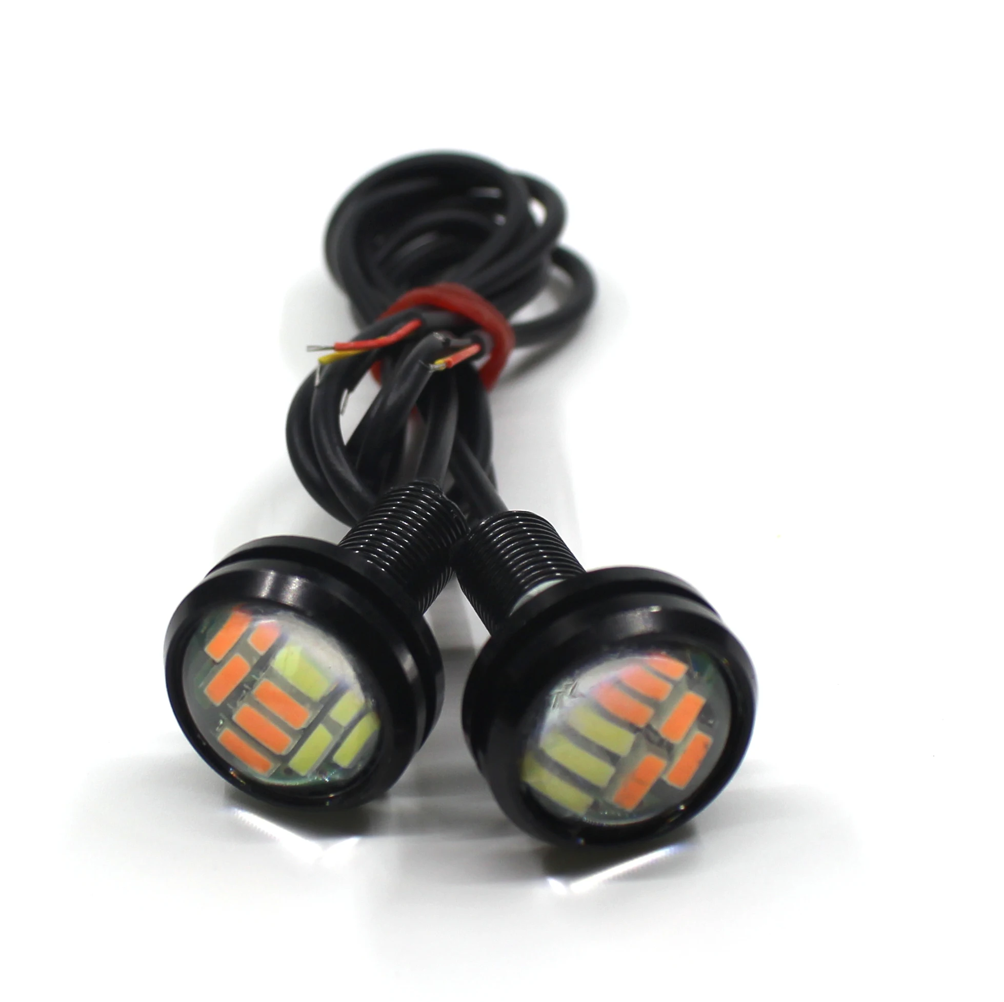 2шт мотор Автомобильный светодиодный светильник ультра тонкий 23 мм двухцветный