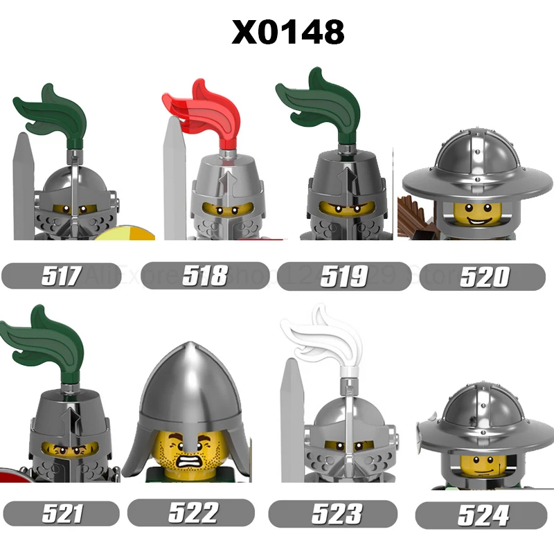 

2021 Knight Figure Single Sale Medieval Heroic Frightening Rome Kindoms Dragon Knights Building Blocks Toys X0148