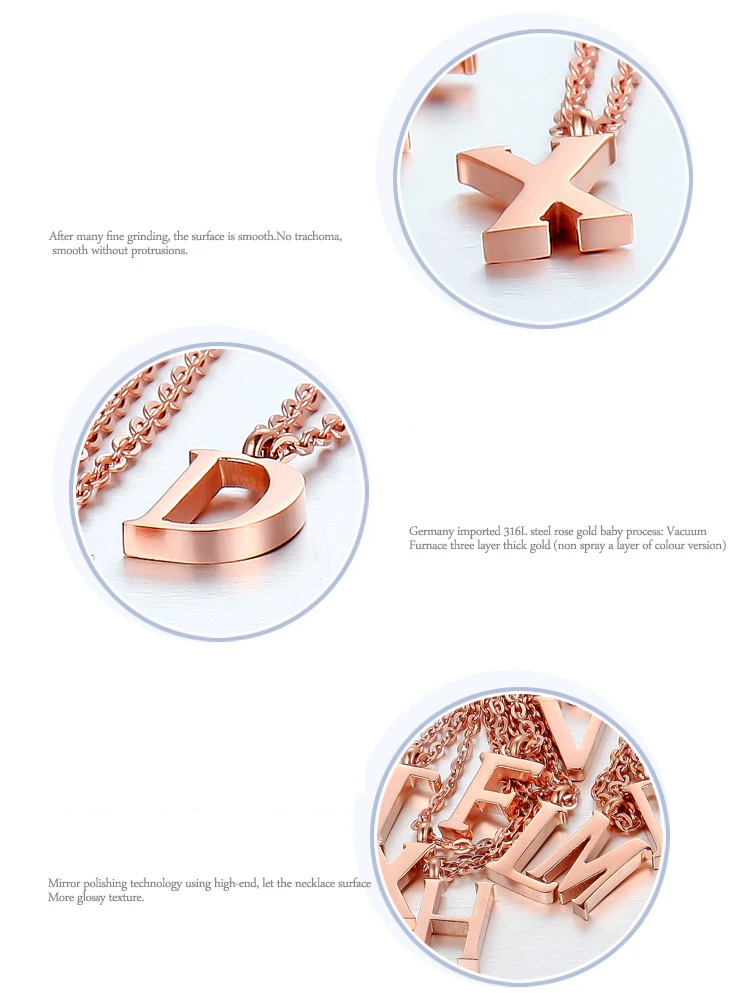 Ожерелье из нержавеющей стали с подвеской-буквой Английский алфавит для женщин -