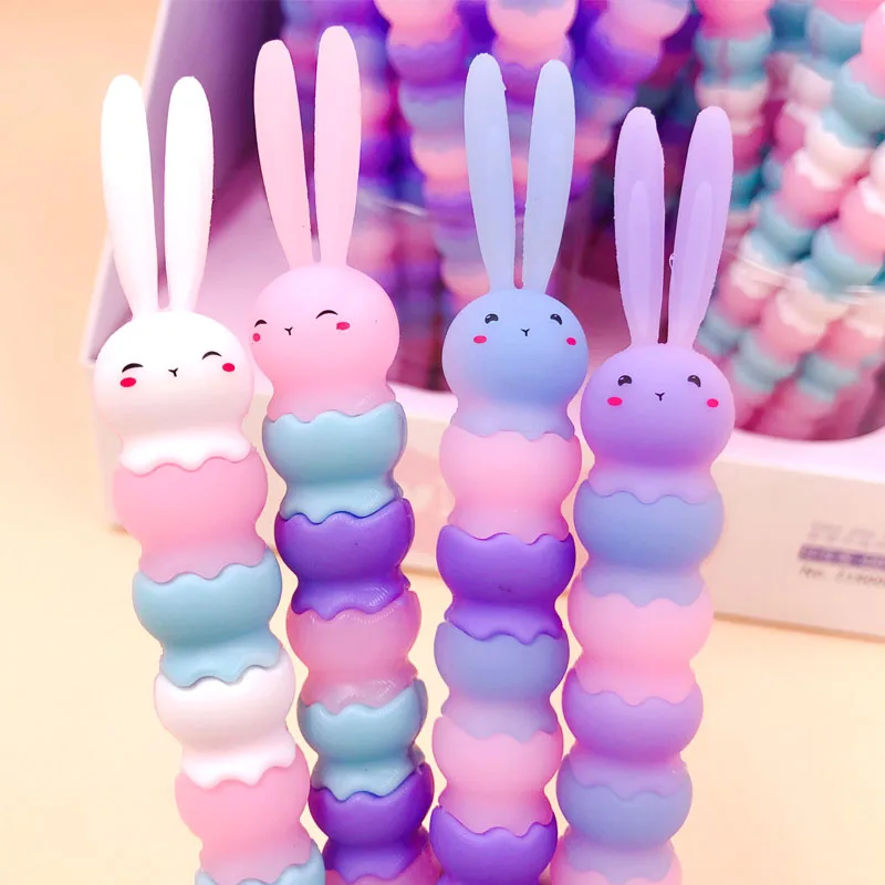

Милая силиконовая канцелярская гелевая ручка Kawaii для школы и офиса с кроликом и милым Кроликом, милый подарок