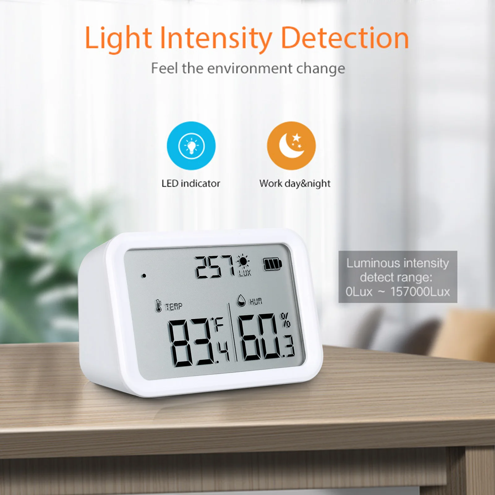 

Беспроводной термометр-гигрометр Zigbee, сенсор влажности и температуры с ЖК-дисплеем и приложением для измерения интенсивности света