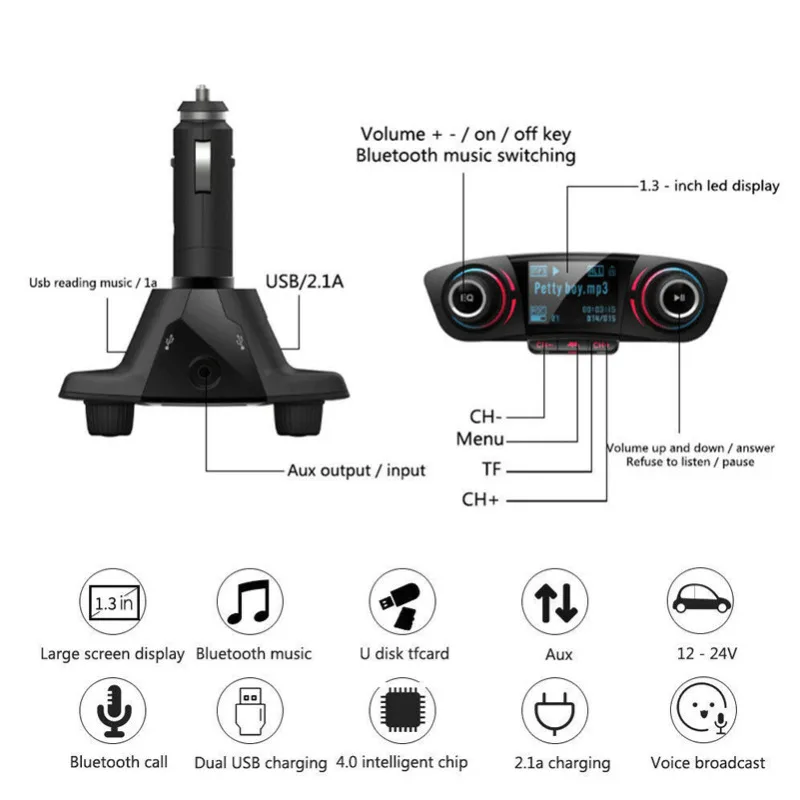 Bluetooth автомобильный fm-передатчик MP3-плеер Hands free радио комплект USB | Электроника
