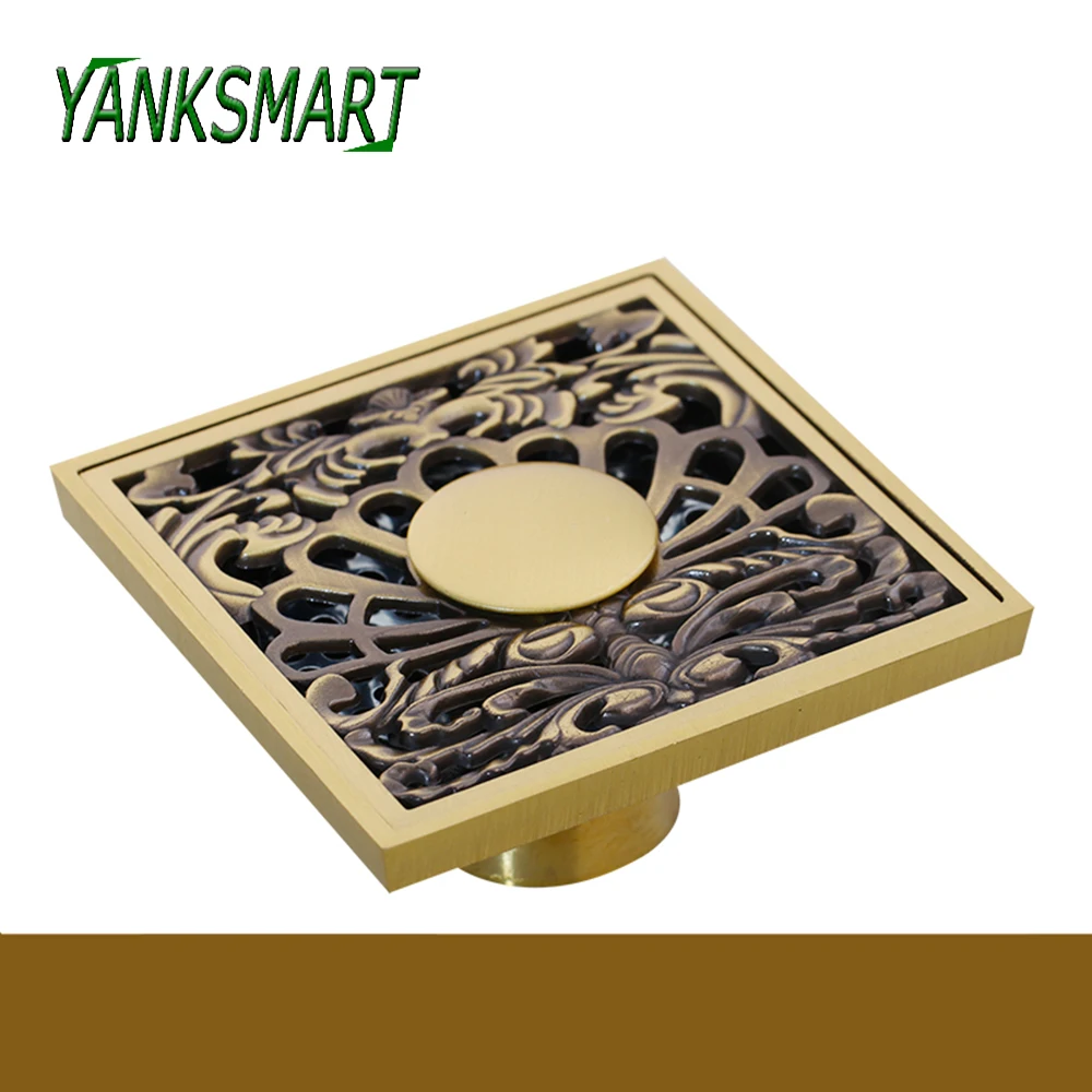 

Антикварный латунный сливной фильтр для душа, ванны, ванной комнаты, квадратный фильтр для слива раковины, 10*10 см