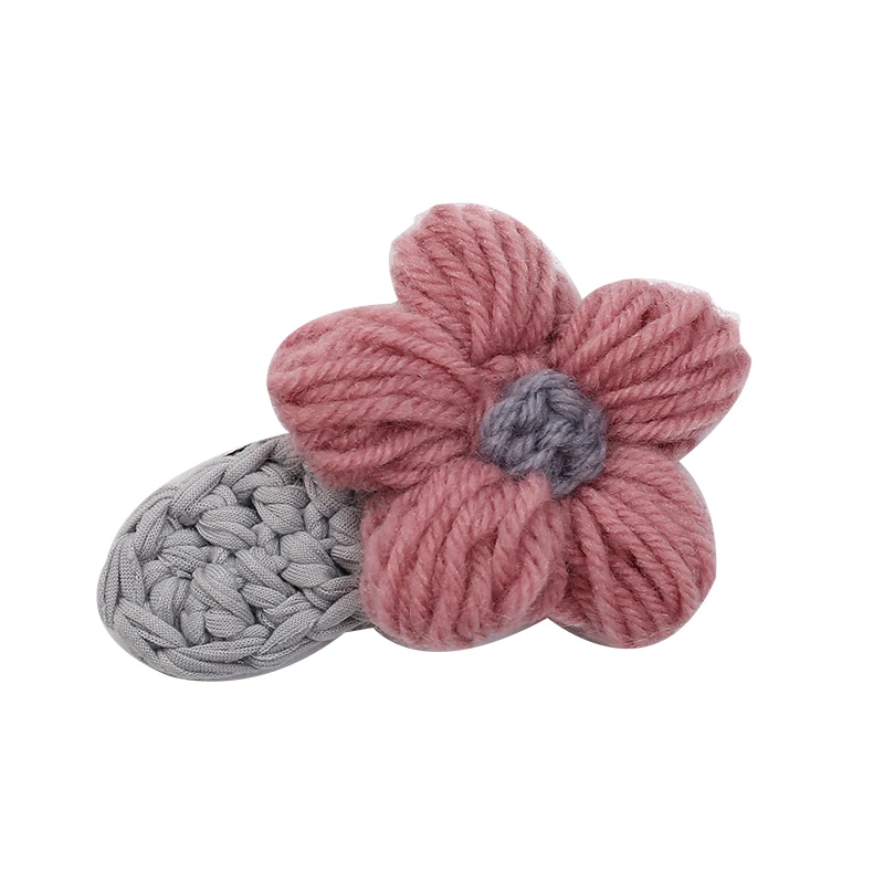 

Girl's Wool Woven Flower Barrettes Plush Clip Cute Edge Clip Korean Ins Hairpin Autumn and Winter Clip Hairware