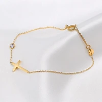 thin chain link cross charm bracelets for women anti allergy stainless steel female bracelet jewelrylength adjustable
