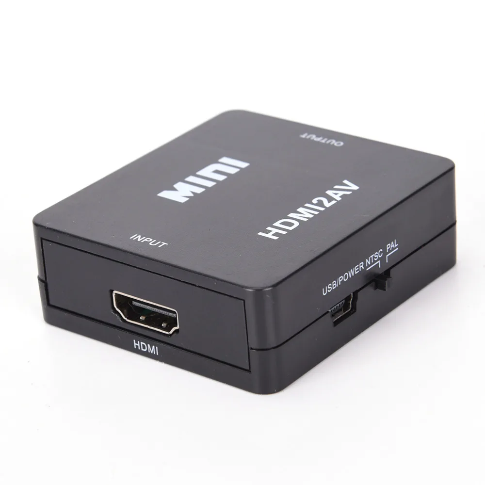 Адаптер преобразователь HDMI совместимый с AV видео HD в RCA AV/CVSB L/R 1080P Mini HDMI2AV