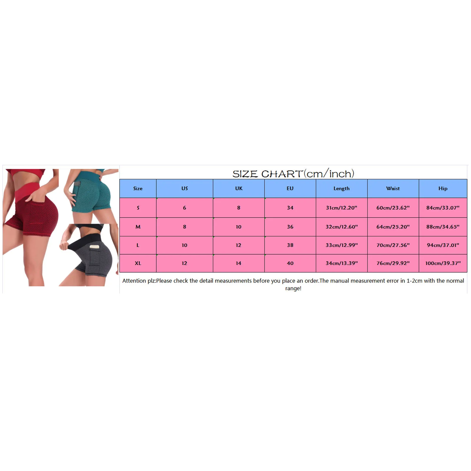 

Gym Jogging Running Shorts Yoga Shorts Women High Waist Lifting Push Up Tight Sports Pocket Fitness Yoga Short Pant #T1G