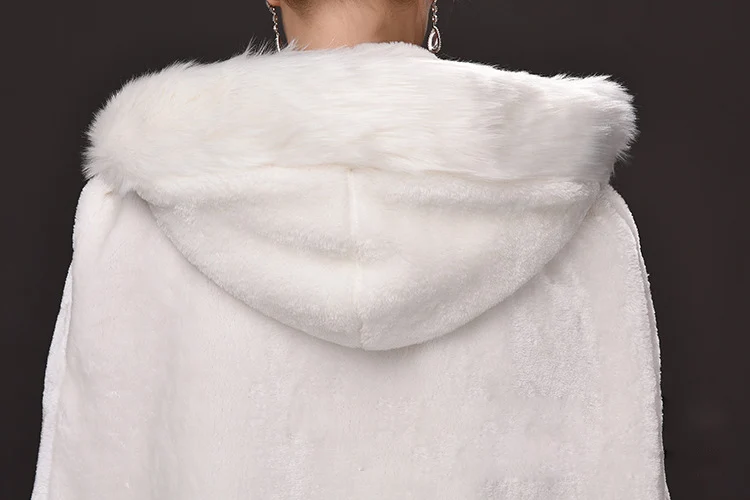 Зимняя накидка женская высокого качества винтажная Толстая с капюшоном в пол