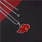 Akatsuki ожерелье с подвеской в виде красного облака для женщин Narutos аксессуары для аниме Itachi титановые Ювелирные изделия Мультяшные мужские цепи на шею подарок
