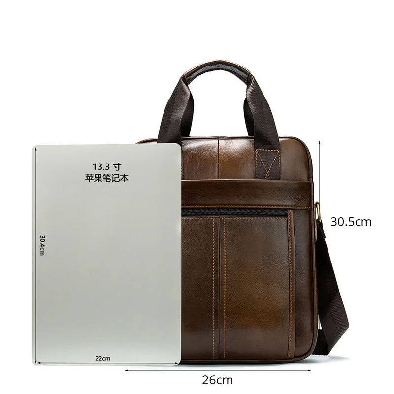 

Genuine Leather Men's Bag Business Vintage Shoulder Crossbody Bag Designer Cow Leather Casual Luxury Brand Handbags Bag for Male