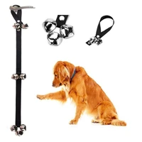 nylon home practical pet rope dog training doorbell adjustable rope training door bell anti lost alarm bells dog leash black