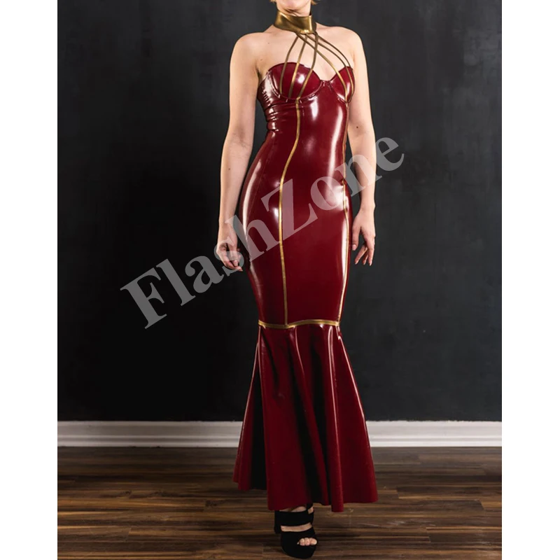 Бесплатная Доставка! Новый дизайн сексуальные длинные латексные платья