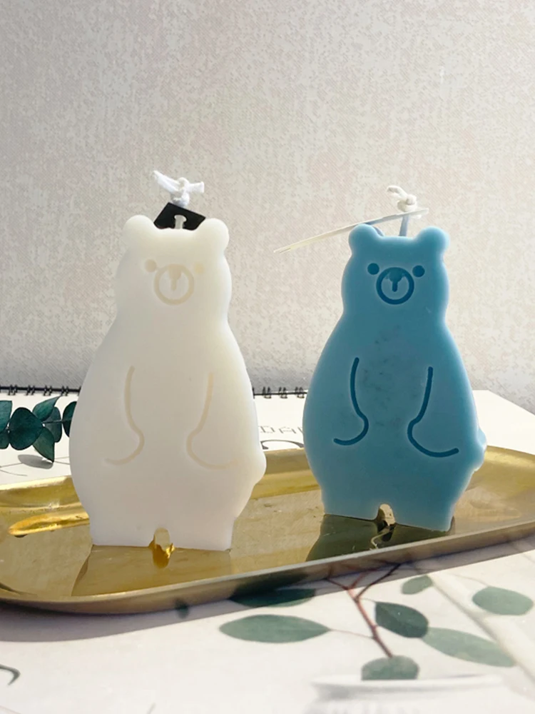 

Cute Polar Bear Simple Strokes Scented Candle Decoration DIY Soap Silicone Mold Handmade Chocolate Epoxy Aromatherapy Ornament