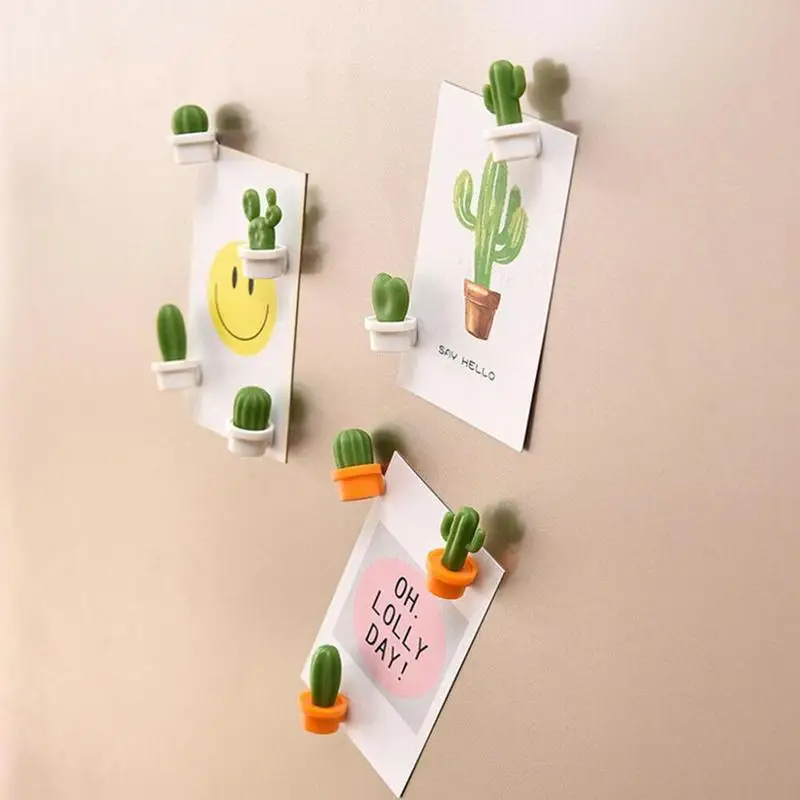 6pcs Home Decoration Magnetic Refrigerator Paste Sticky Notes Cactus Fridge Magnet Collection Message Post | Дом и сад
