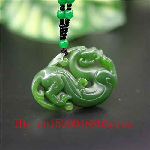 Натуральное зеленое китайское Нефритовое ожерелье C подвеской в виде тигра