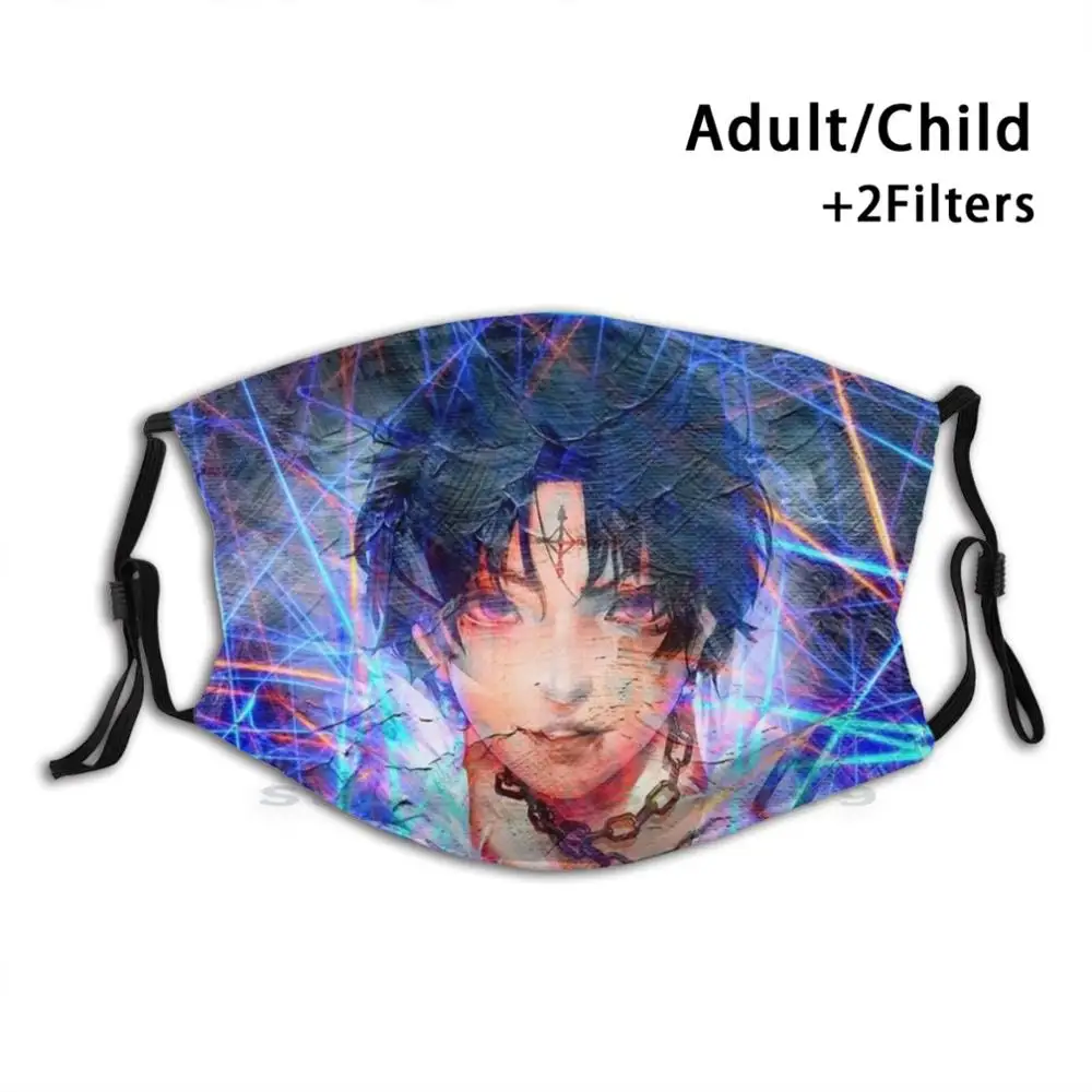 

Hunter X Hunter Chrollo Lucilfer Phantom Troupe Anime Manga Neon Lights Design Anti Dust Filter Washable Face Mask Kids Hunter