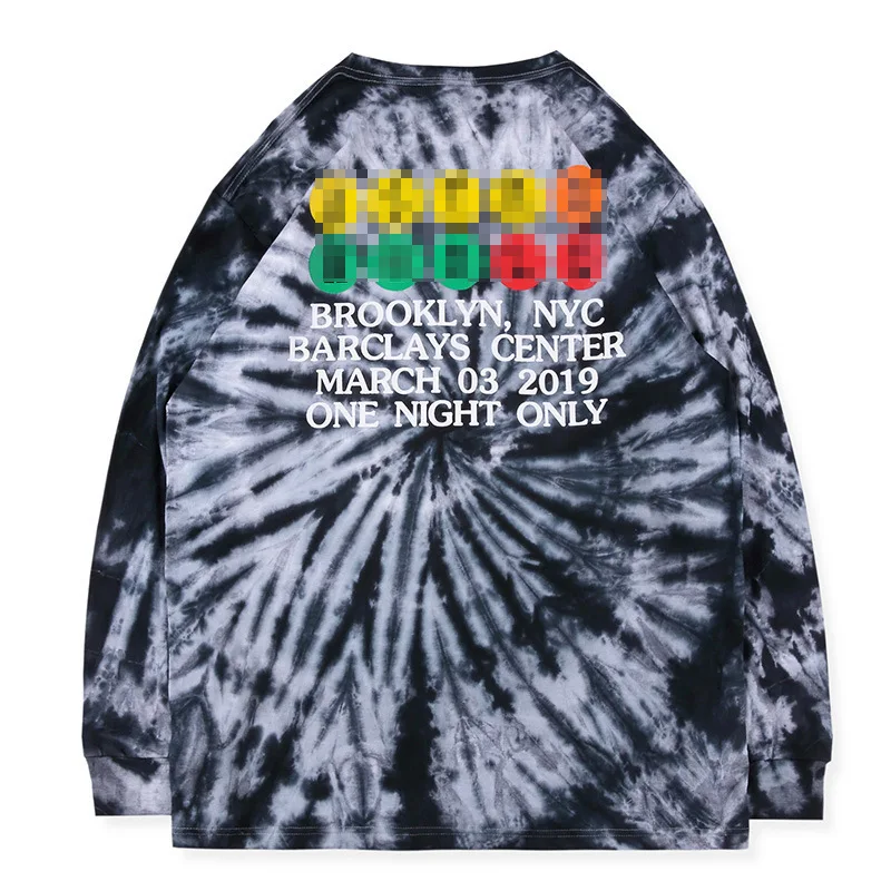 

Travis Scott cactus Jack tour burning train Barkley graffiti tie dye long sleeve T-shirt