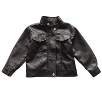 new children pu leather jacket kids black classic moto bike jacket autumn winter faux leather coat for boys girls 2 6 years old
