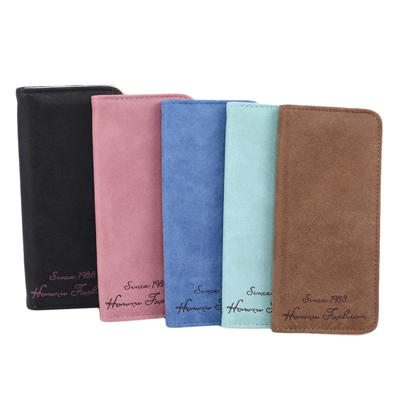 

Women Long Wallet Female Soft Matte Retro Money Clutches PU Leather Hasp Long Women Wallet ID Card Holder Money Purse carteira