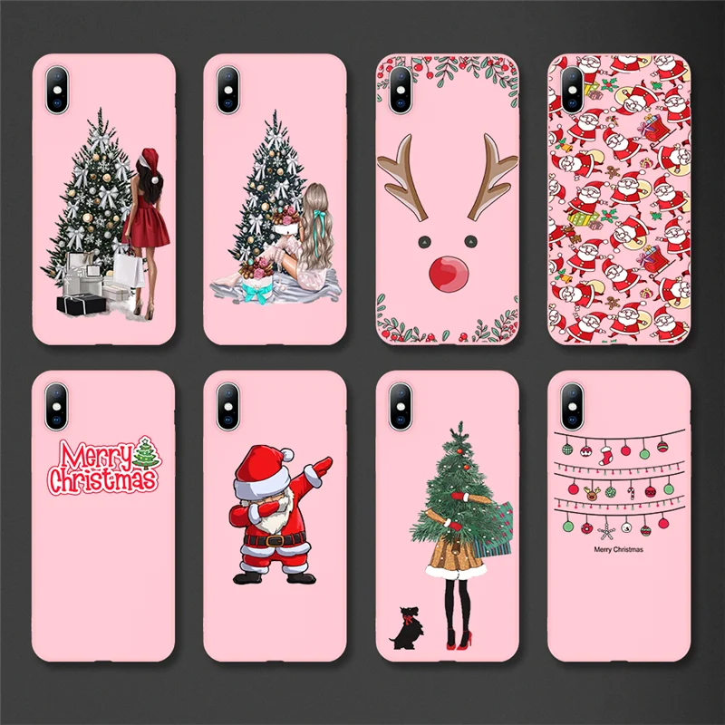 Cartoon Christmas Phone Case For iPhone 12 11 Pro Max X XR XS Max 6 6s 7 8 Plus 12Mini 5 5S SE 2020 Soft Cover For iPhone 13 Pro
