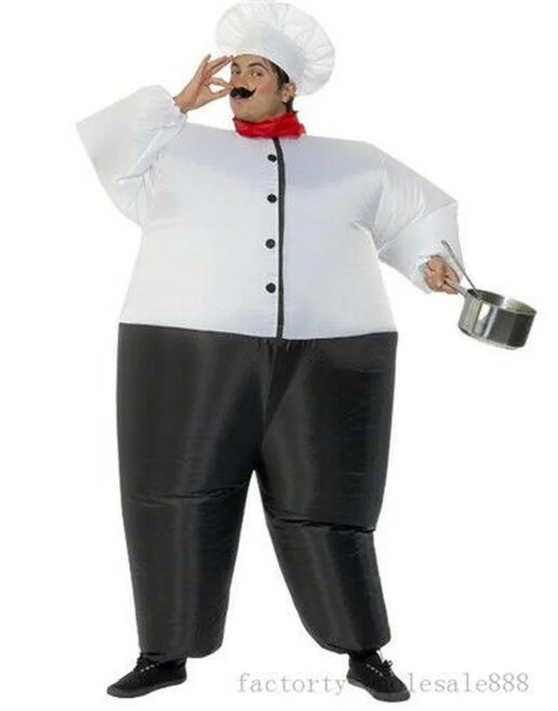 

Inflatable Chef mascot Costumes Unisex Blow-up for Cook Masterchef Halloween