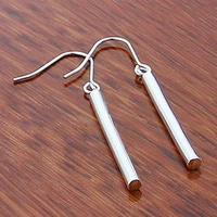 new arrival 925 sterling silver long tag charm earrings for women girls gift wedding party jewelry accessories