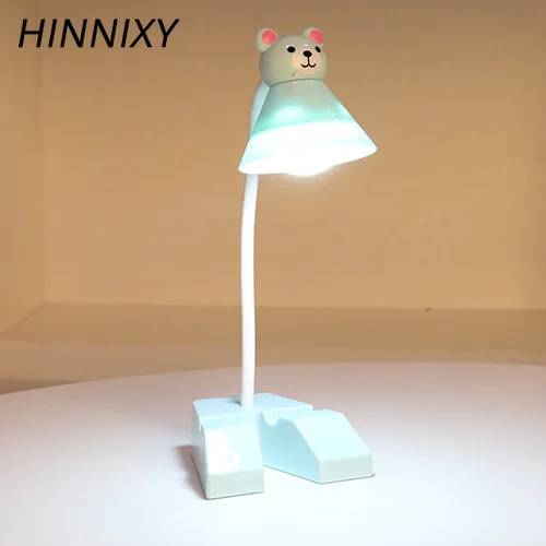 Hinnixy, Мультяшные животные, настольные лампы, светодиодный светильник, приспособление для мобильного телефона, держатель, база, для детей, для спальни, Декор, прикроватные, для кабинета, настольные лампы