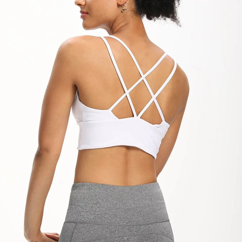 

VUTRU Fitness Sports Bra for Women Push Up Solid Cross Back Yoga Running Gym Training Workout Padded Underwear Crop Tops Female