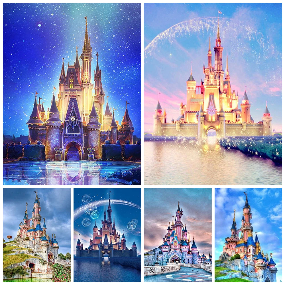 

DIY Diamond Painting Beautiful Historic Building Castle Wall Painting Mosaic Cross Stitch Home Decor Holiday Gift Art Embellish