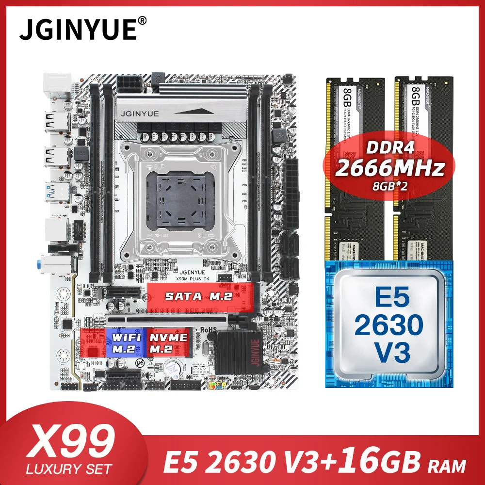 Preise MASCHINIST X99 Motherboard LGA2011-3 Combo Mit Xeon E5 2630 V3 Prozessor 16GB 2*8G DDR4 Desktop RAM Speicher Server Board X99-K9