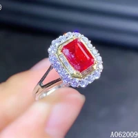 kjjeaxcmy fine jewelry 925 sterling silver inlaid natural ruby new ring elegant girls ring support test