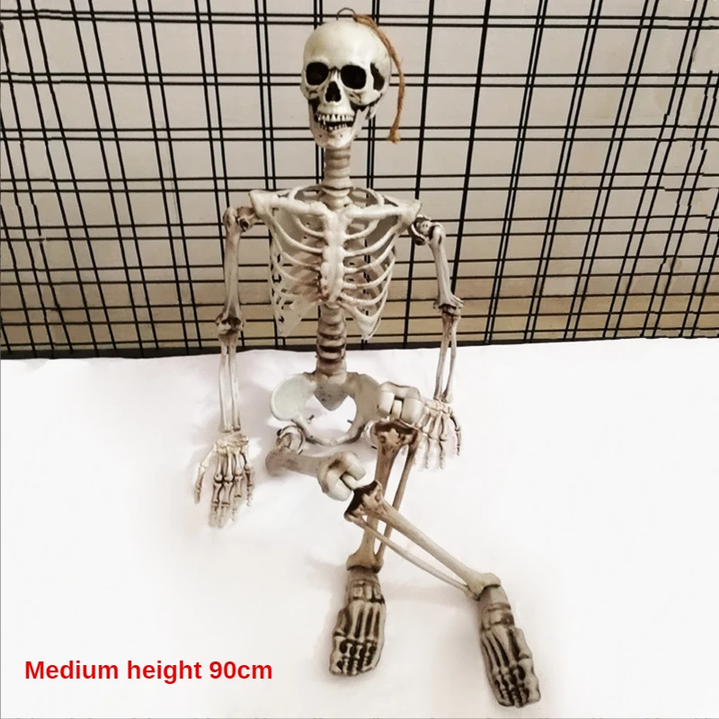 

Halloween Skull Skeleton Haunted House Bar Horror Ornaments Simulation Human Skeleton Skull Decoration Props