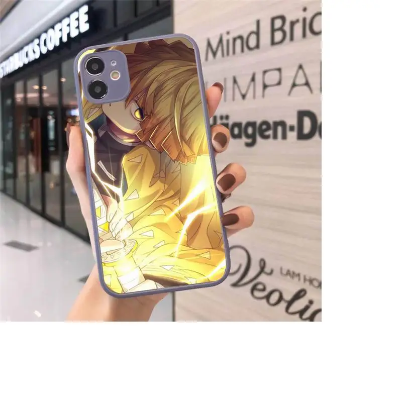 

demon slayer The Blade of Ghost Destruction Phone Case Matte Transparent for iPhone 7 8 11 12 s mini pro X XS XR MAX Plus cover