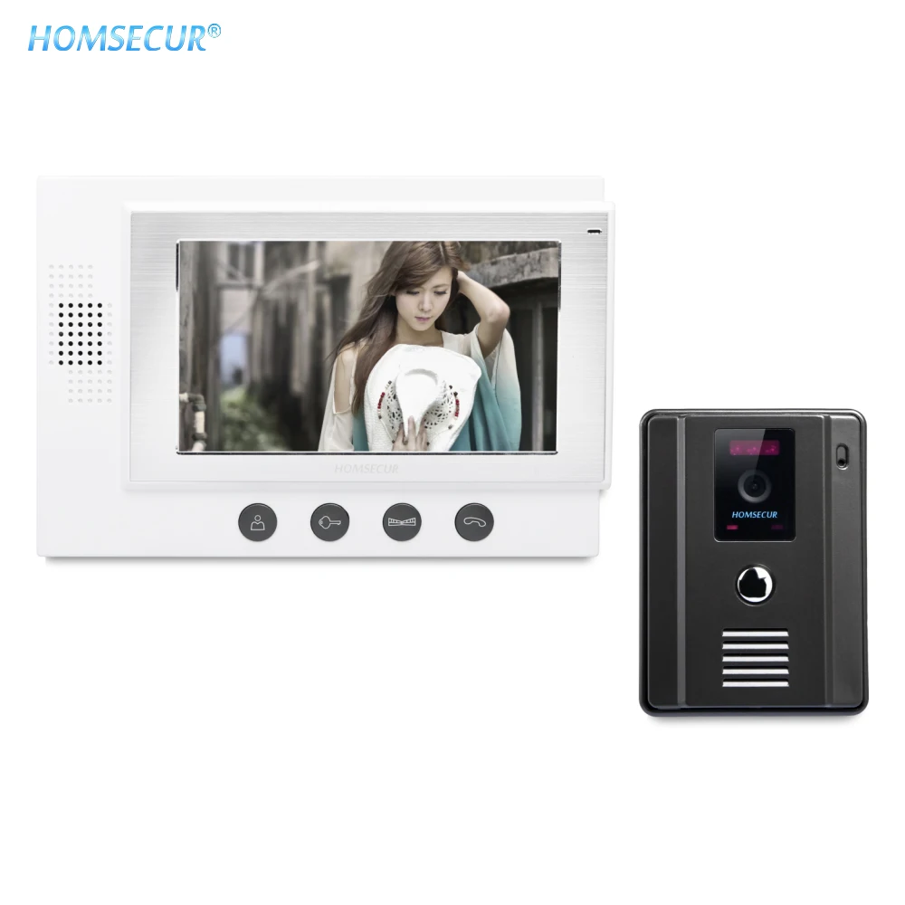 HOMSECUR 7 &quotВидеодомофон Система Телефонный звонок + Черная Камера для