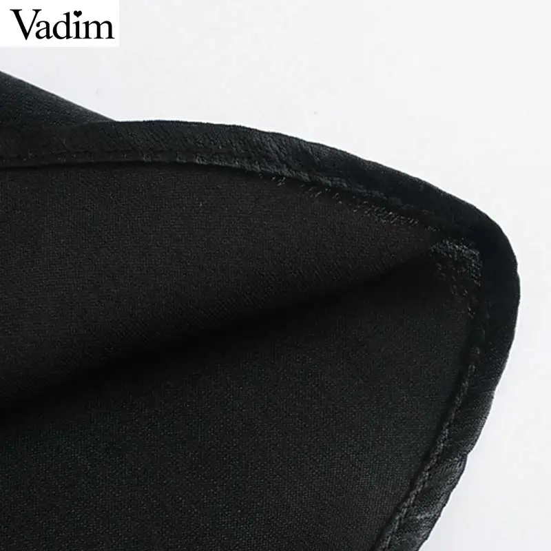 Vadim женское шикарное Черное мини платье с рюшами v образный вырез эластичная