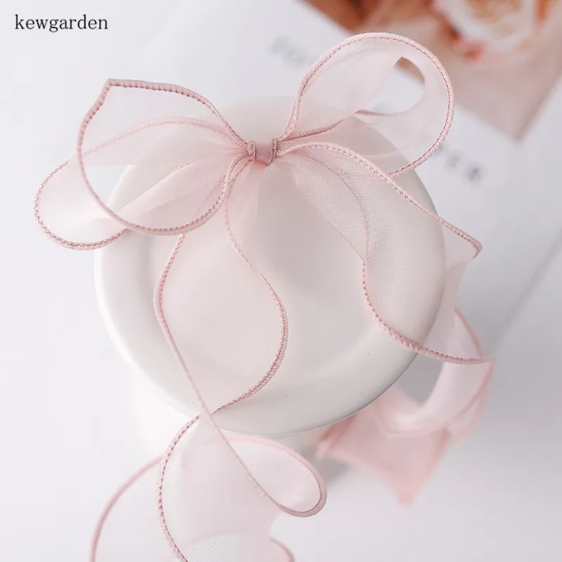 Kewgarden 40 мм 1 5 &quotволнистая лента из органзы вручную изготовленная аксессуары для