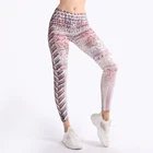 Леггинсы с принтом мандала, мята, высокая эластичность, леггинсы для фитнеса с рисунком