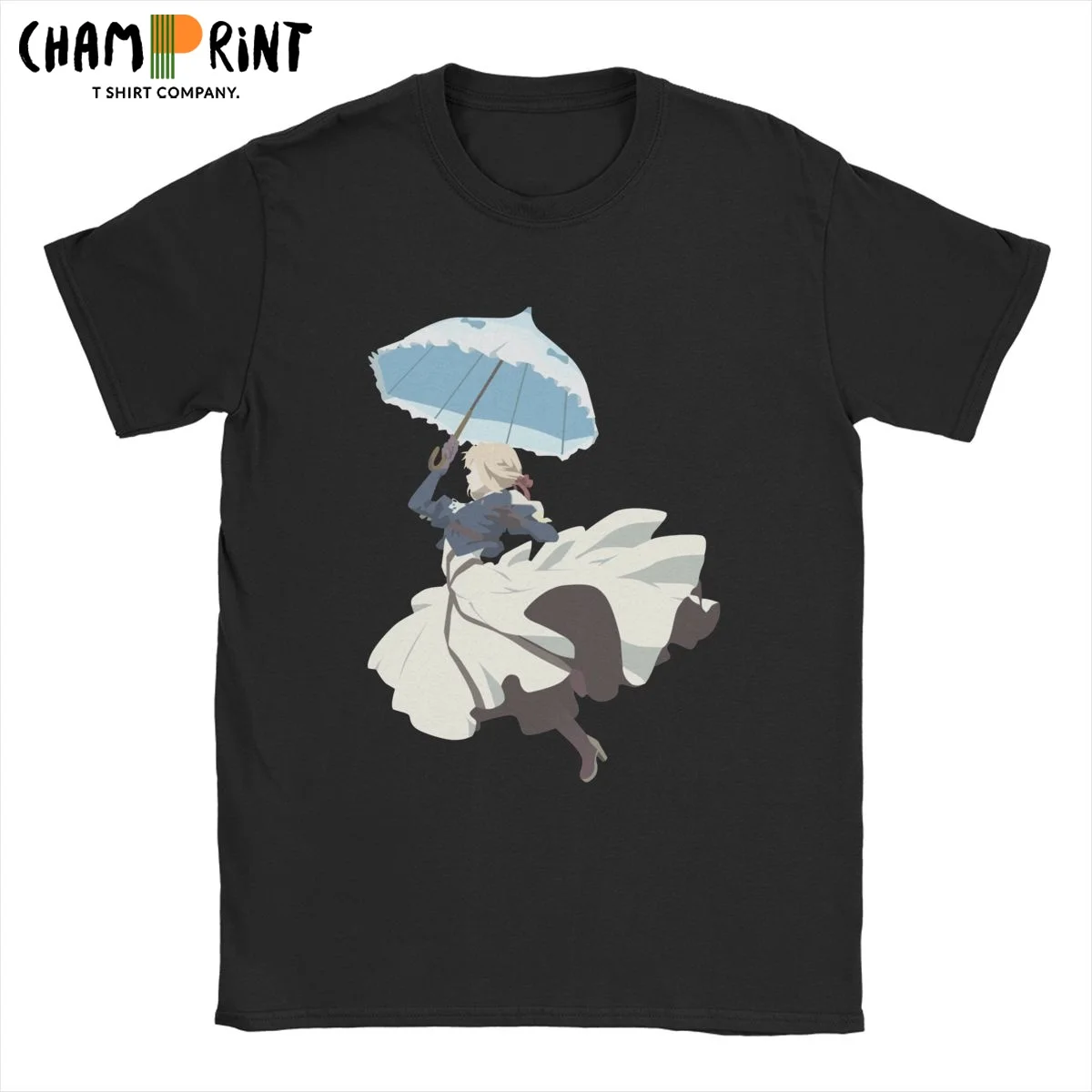 

Violet Evergarden Parasol Men's T Shirt Japanese Anime Manga Gilbert Tee Shirt Short Sleeve Crew Neck T-Shirt Gift Idea Tops