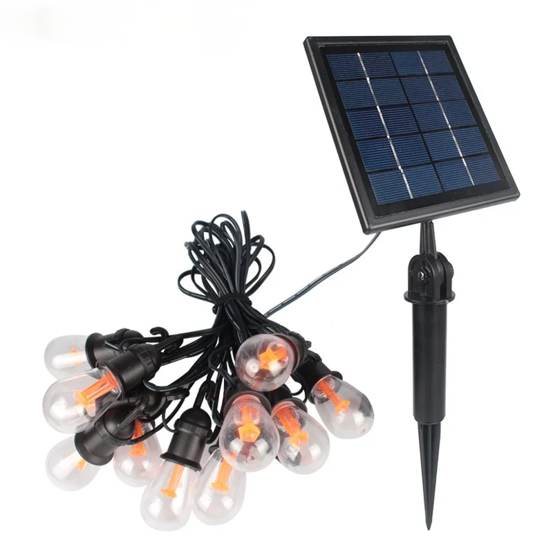 Factory Direct Supply of New Solar String Lights 12 Bulbs 50cm Lamp Distance with Hook LED Lights Garden Decorative Lights
