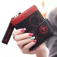 designer famous brand luxury ladies wallet mickey cartoon wallet ladies small wallet perose portomonee combination ladies short