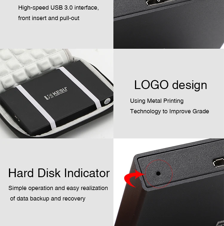 Кесу 2,5 дюймов внешний жесткий диск для хранения 320 г 500 USB3.0 1 ТБ 2 ТБ 750G HDD Портативный внешний жесткий диск HD изготовленным на заказ логосом