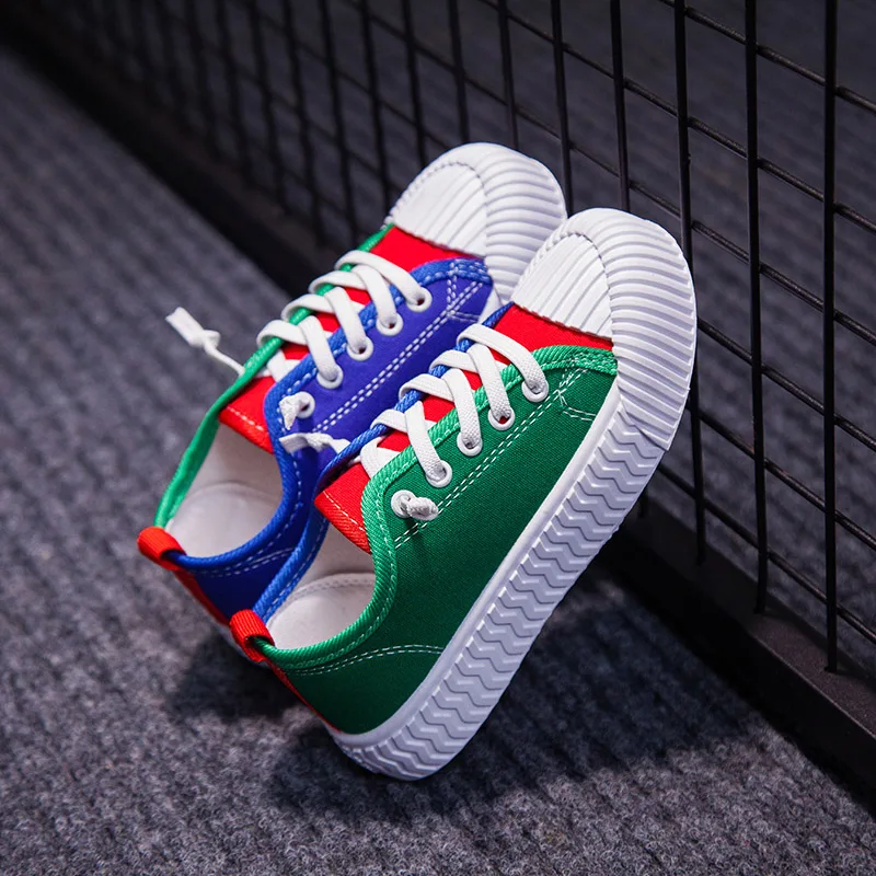 Детская парусиновая обувь без утеплителя разных Цвет детские мокасины для