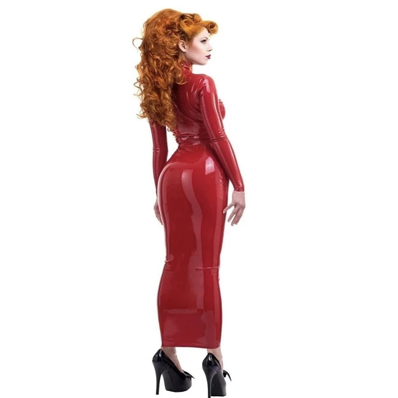 Застежка-молния спереди и длинное платье размера плюс Для женщин сексуальное