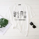 Женская футболка с принтом Seeyoushy, летняя футболка с рисунком растений, суккулентов, кактусов, женская одежда