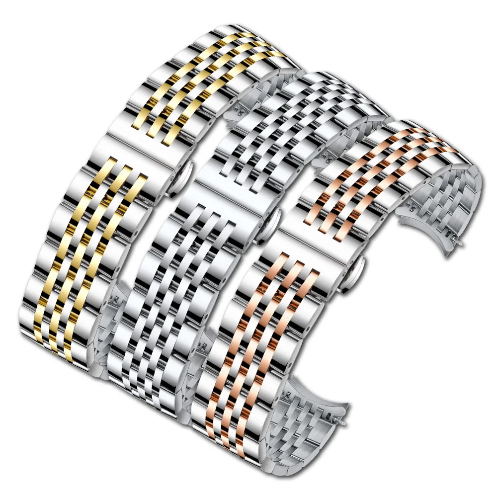 Stainless Steel Metal Watchband Bracelet 12mm 14mm 16mm 18mm 20mm 22mm Suitable for IWC Tissot Watches Strap Watch Accessories