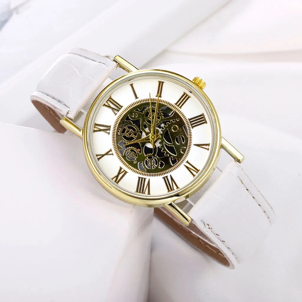 

Luxury Men's Watch Fashion Business Hollow Men's Watch Leather Strap Alloy Case reloj de hombre montre homme zegarek meski