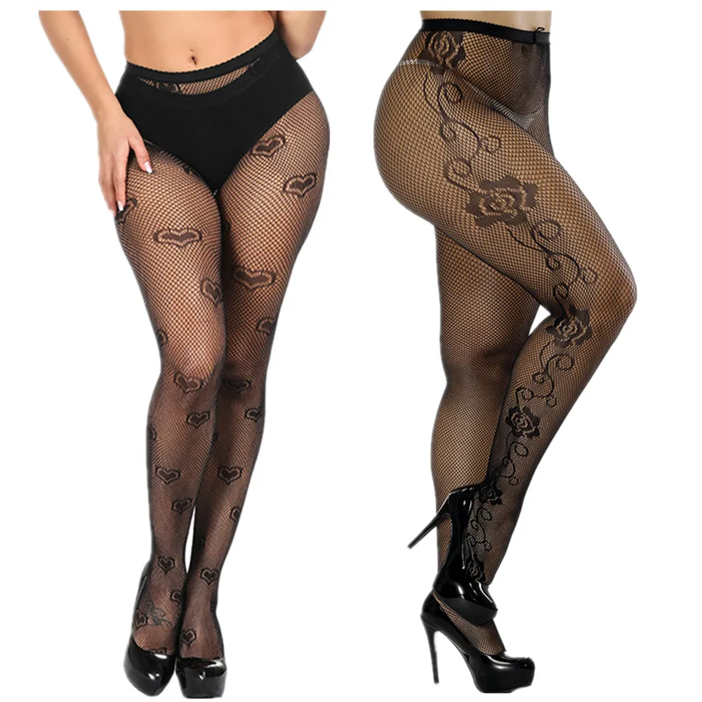 Эротическое нижнее белье для женщин чулки большого размера в сеточку 2