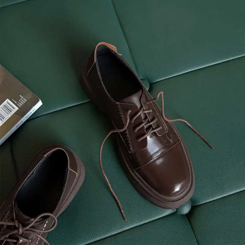 

Krazing Pot 2021 early spring preppy style simple design three color casual shoes lace up young lady daily wear women pumps L3f8